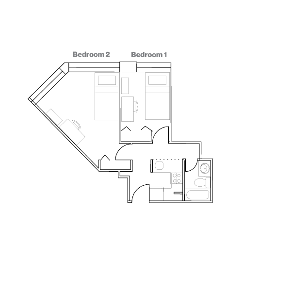 Two bedroom floor plan